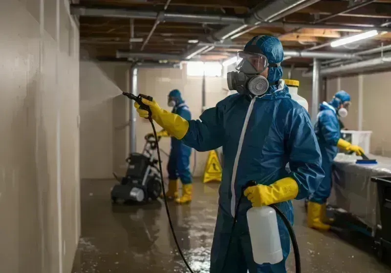 Basement Sanitization and Antimicrobial Treatment process in Trenton, IL