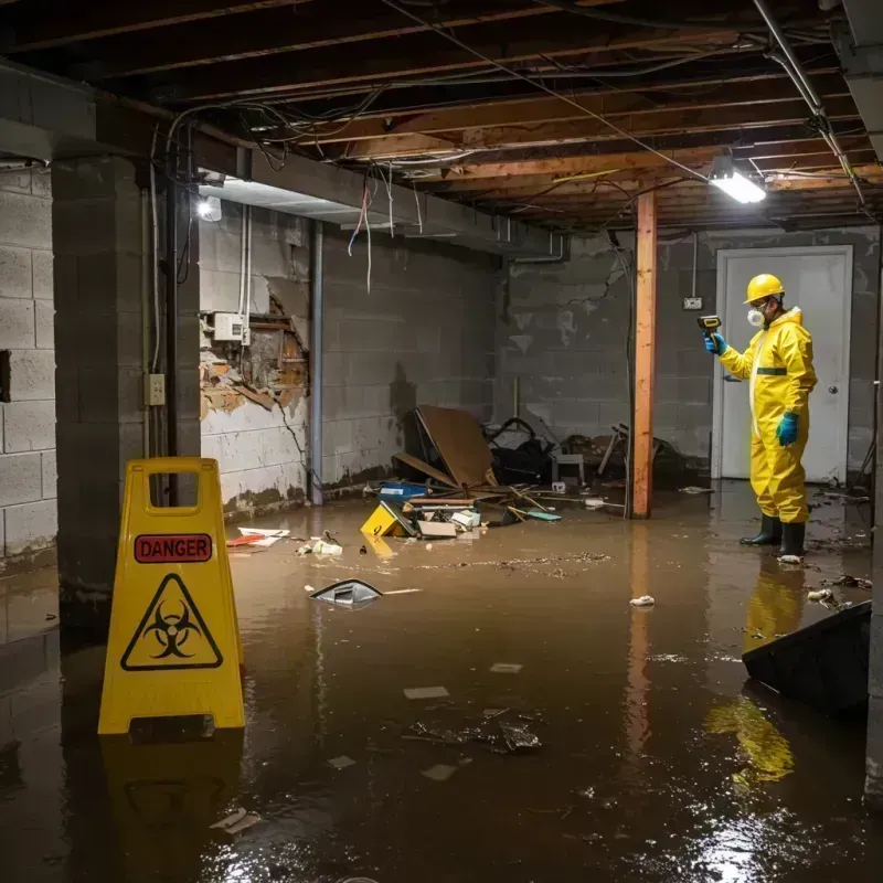 Flooded Basement Electrical Hazard in Trenton, IL Property